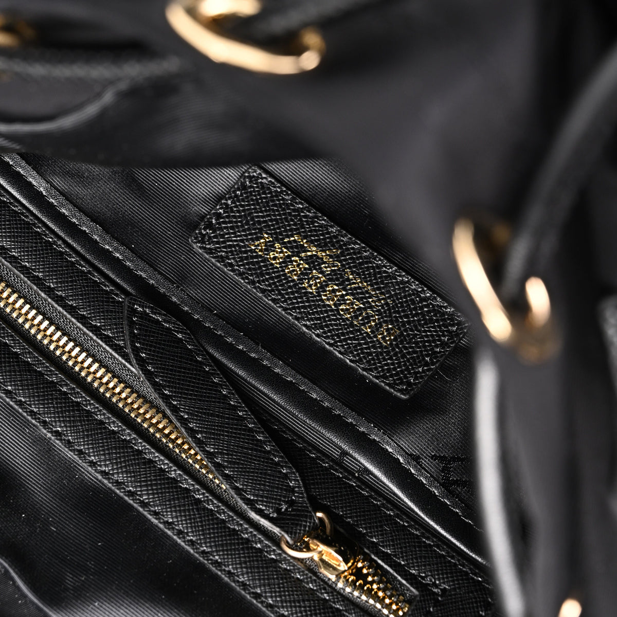Burberry the Rucksack – Black Nylon & Leather Backpack with Gold-Tone Hardware - Black with Gold Accents