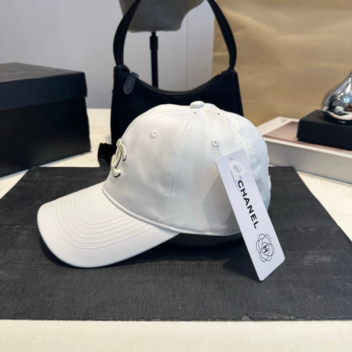 Embroidered Cotton Baseball Cap — White