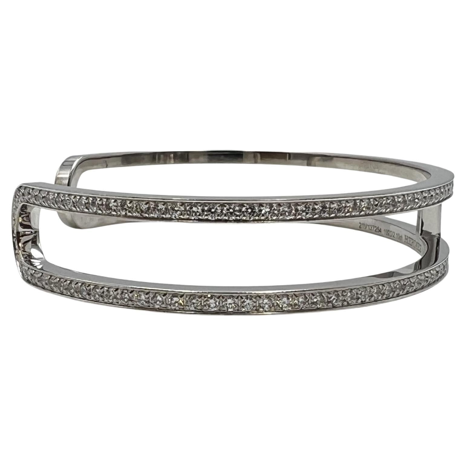 18K Ever Chain D¡¯ancre Cuff Diamond Hermes Bracelet
