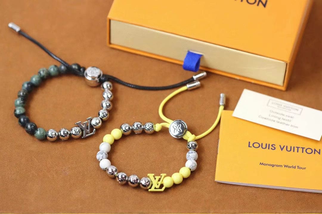 18K Louis Vuitton Beads Green Bracelet