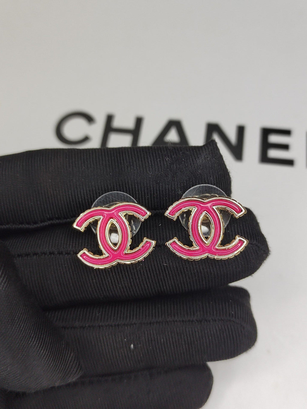 18K  Chanel Pink Earrings