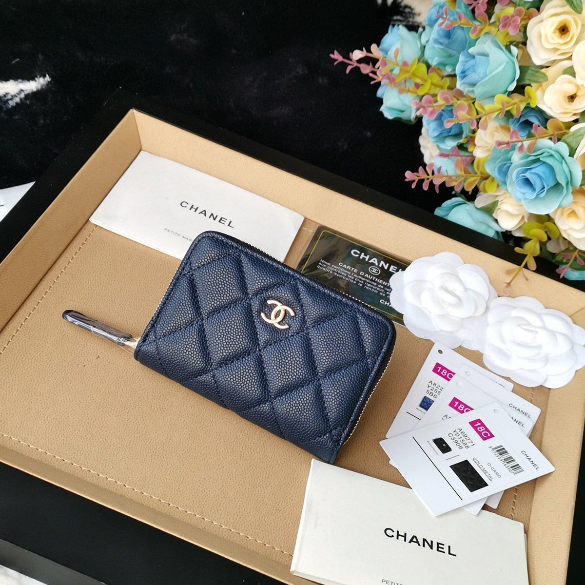 Chanel Coin Wallet Navy Blue