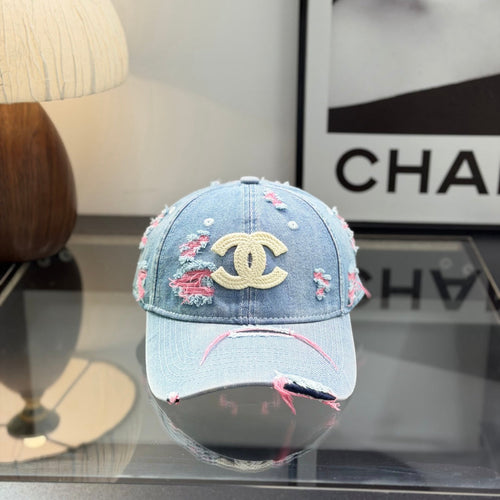 Distressed Denim Baseball Cap - Vintage Wash Summer Sun Hat