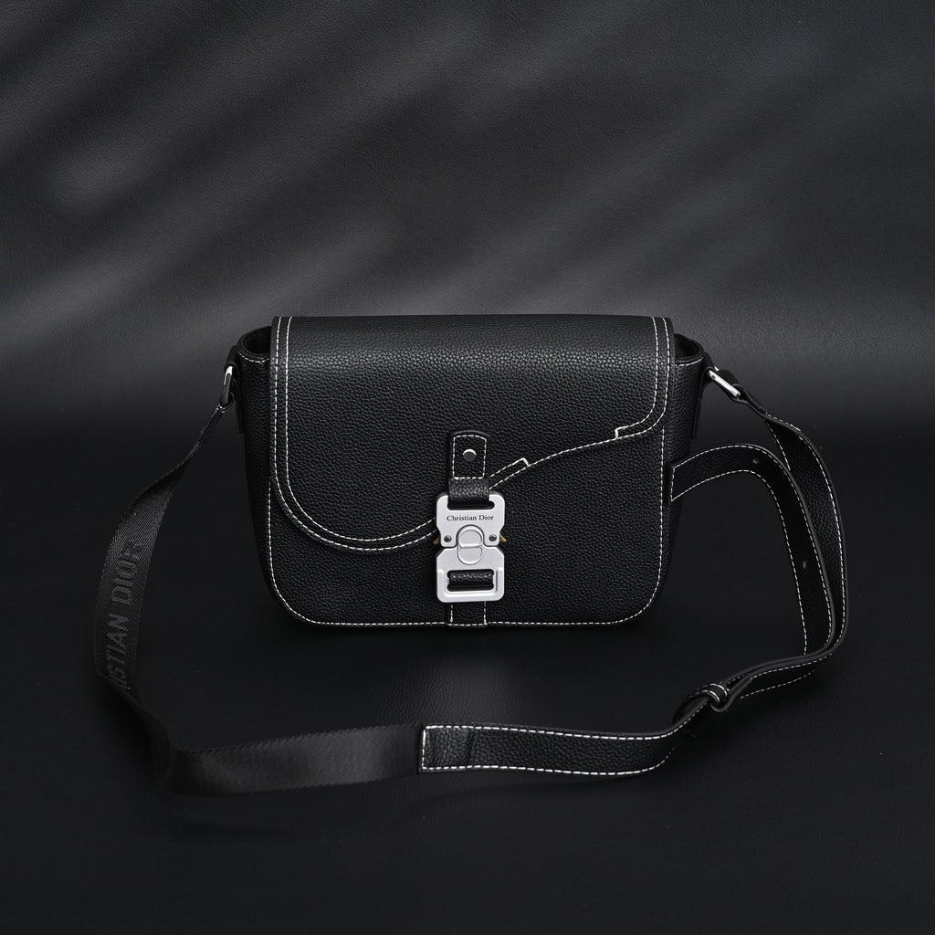 Dior Saddle Crossbody Bag – Black Grained Calfskin with Silver-Tone Hardware - Black with Silver-Tone Hardware