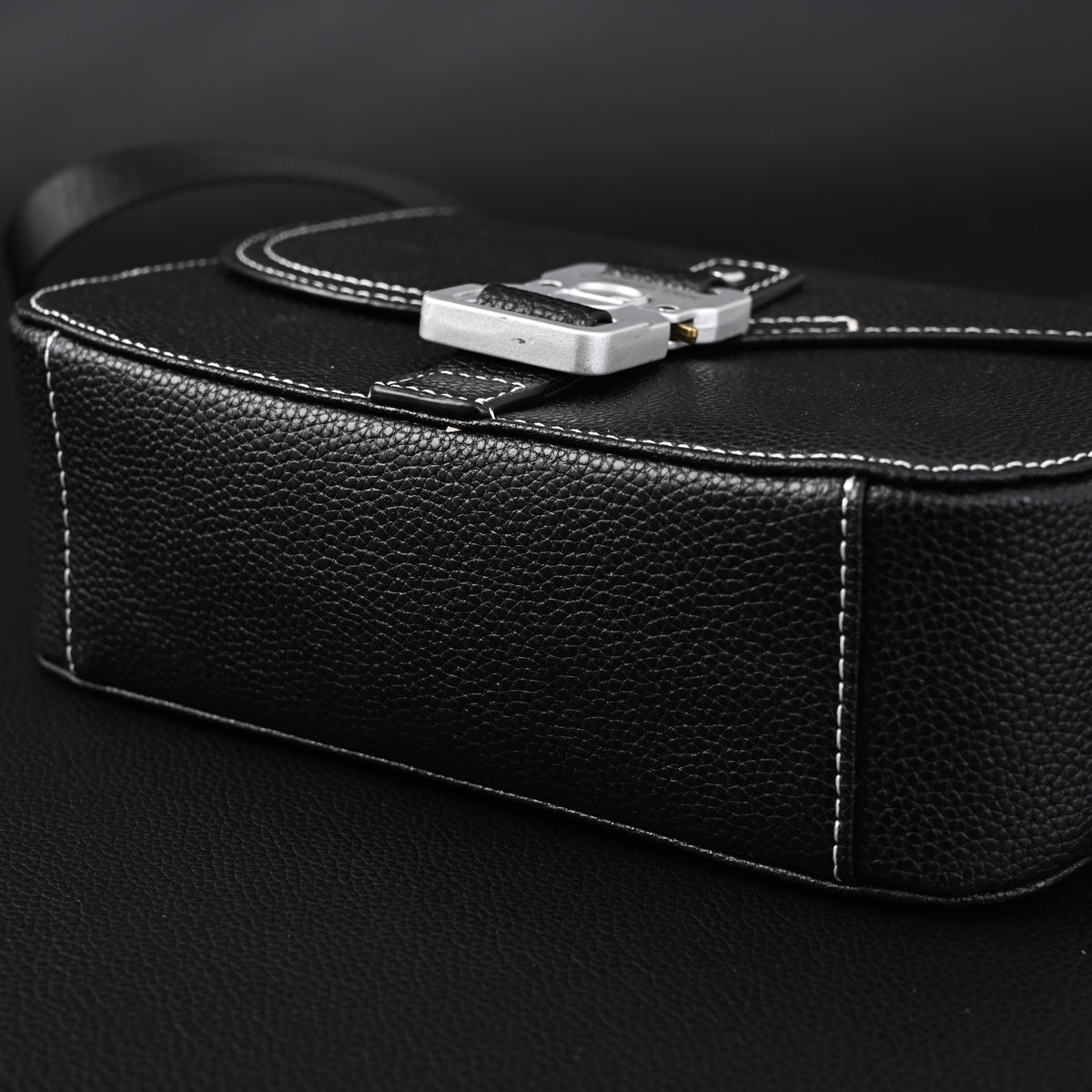 Dior Saddle Crossbody Bag – Black Grained Calfskin with Silver-Tone Hardware - Black with Silver-Tone Hardware