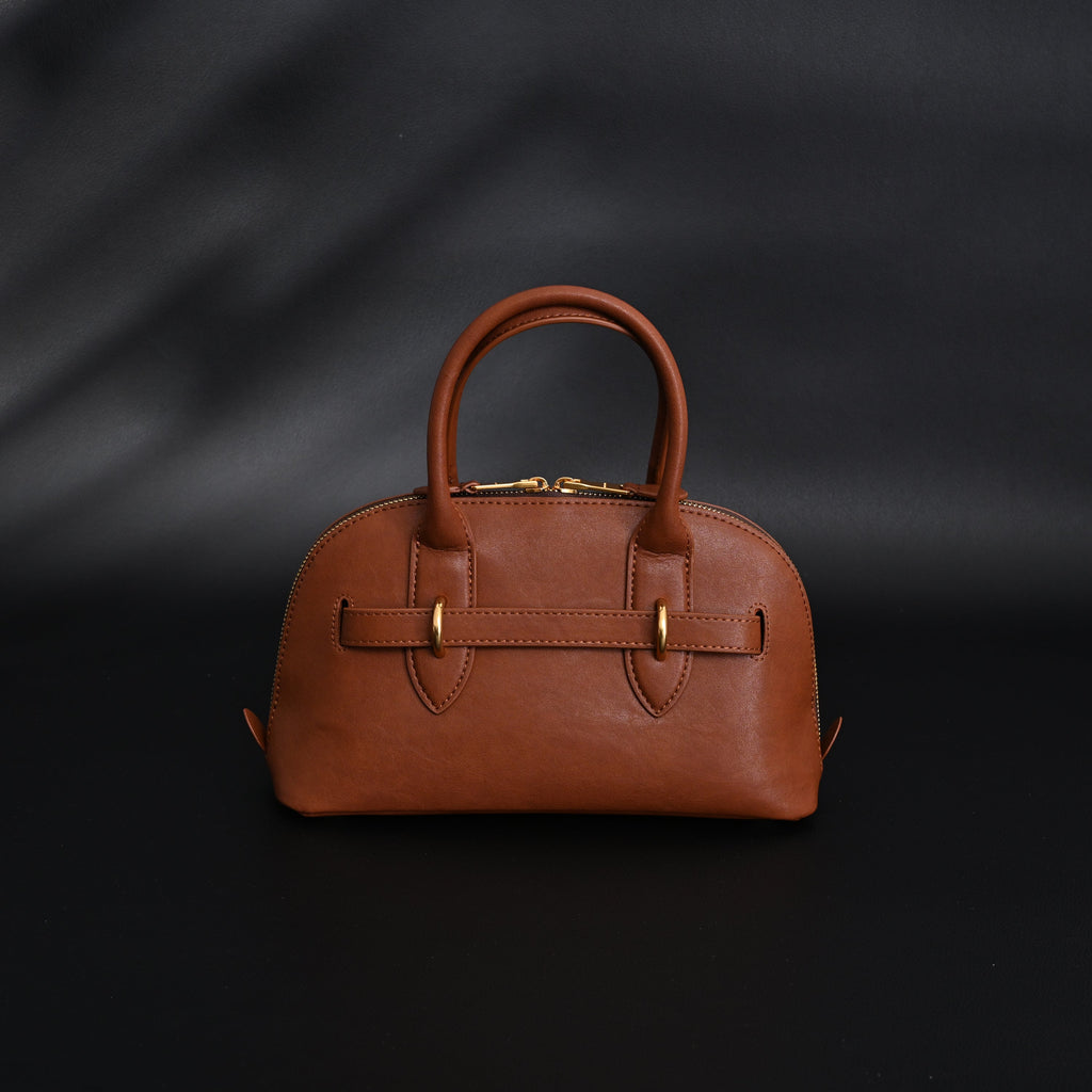 Gucci Horsebit 1955 Brown Leather Top Handle Bag - Classic Brown with Rich Texture