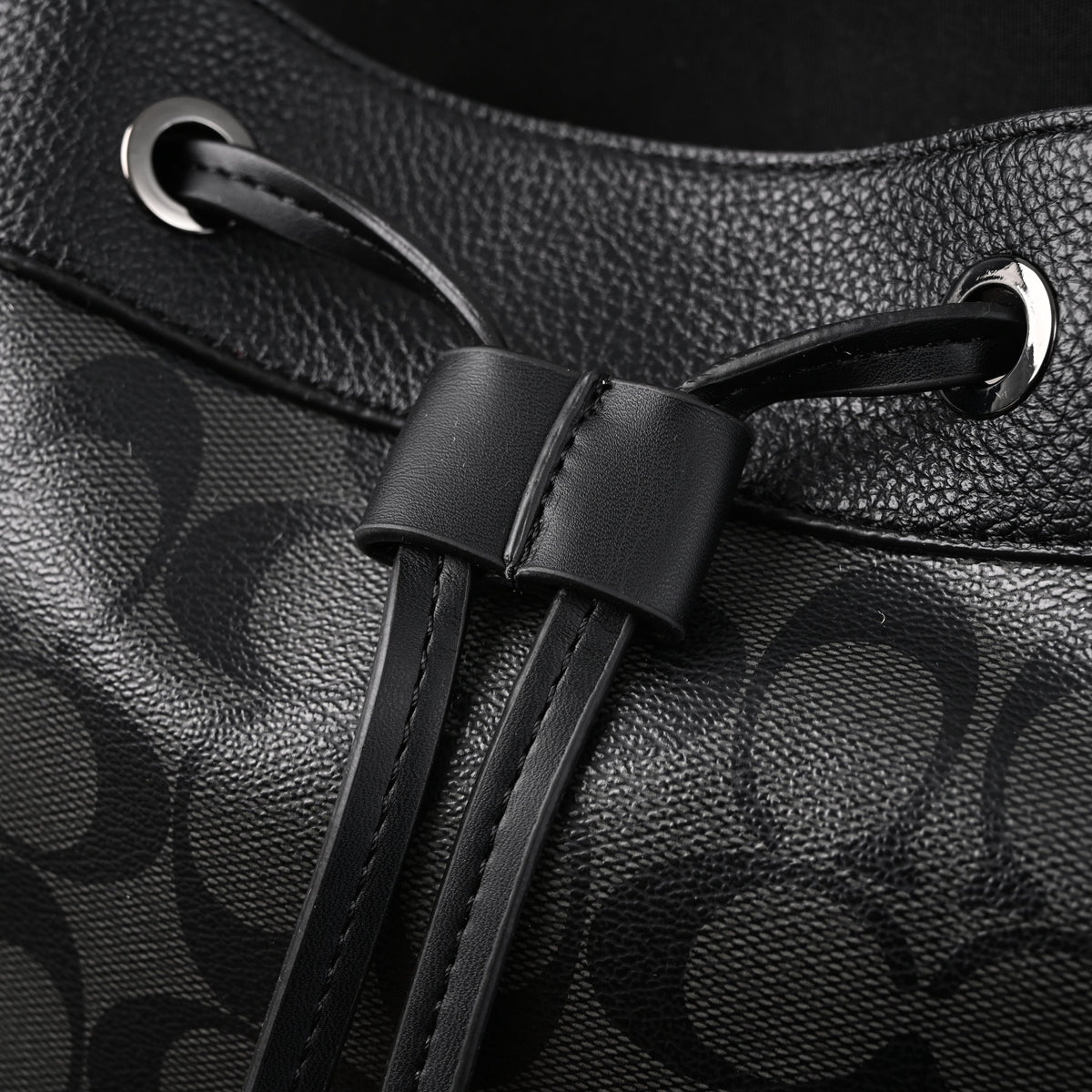 Coach Men's Leather Backpack – Black Signature Canvas