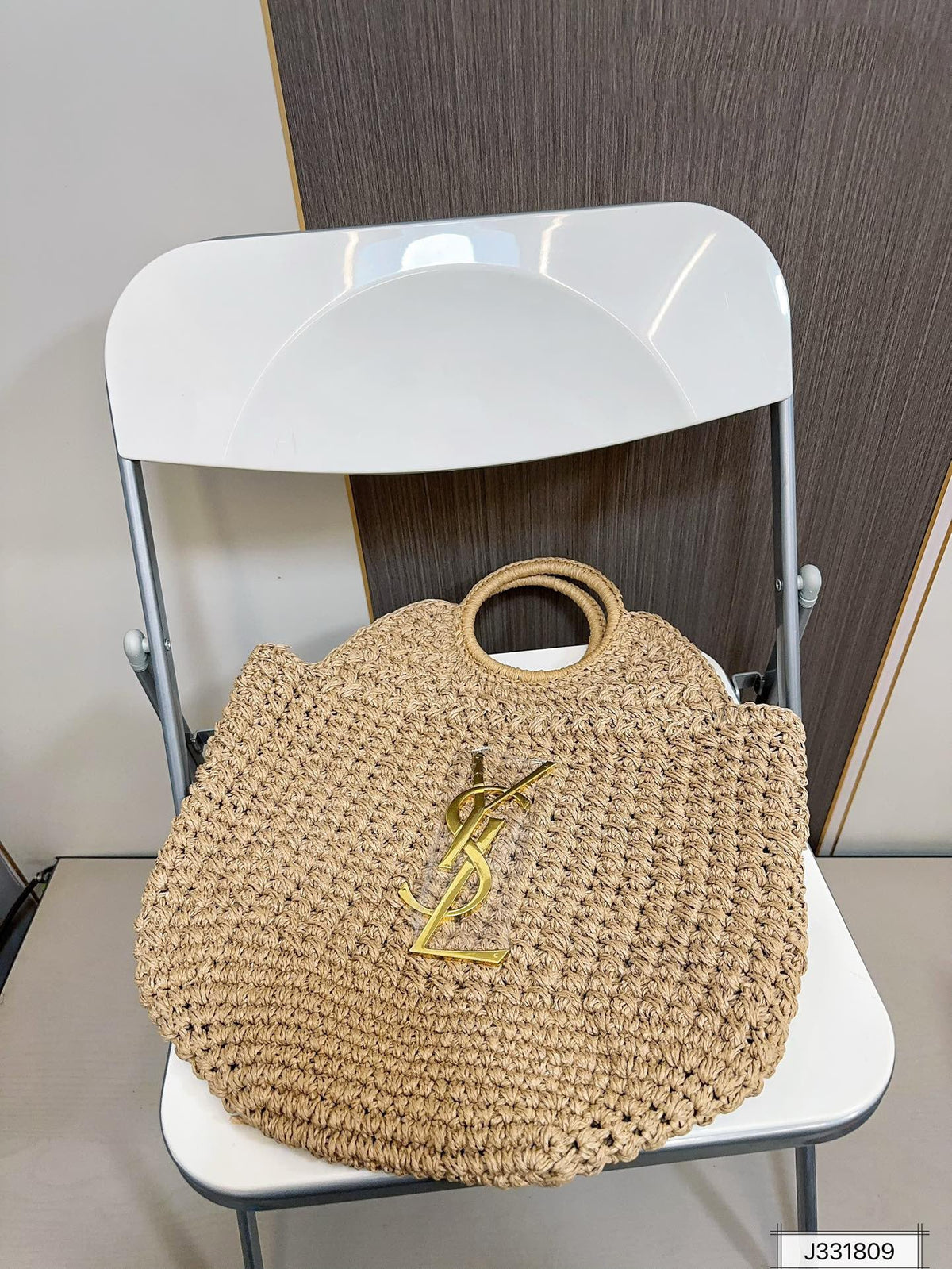 YSL Saint Laurent Summer Raffia Tote Bag