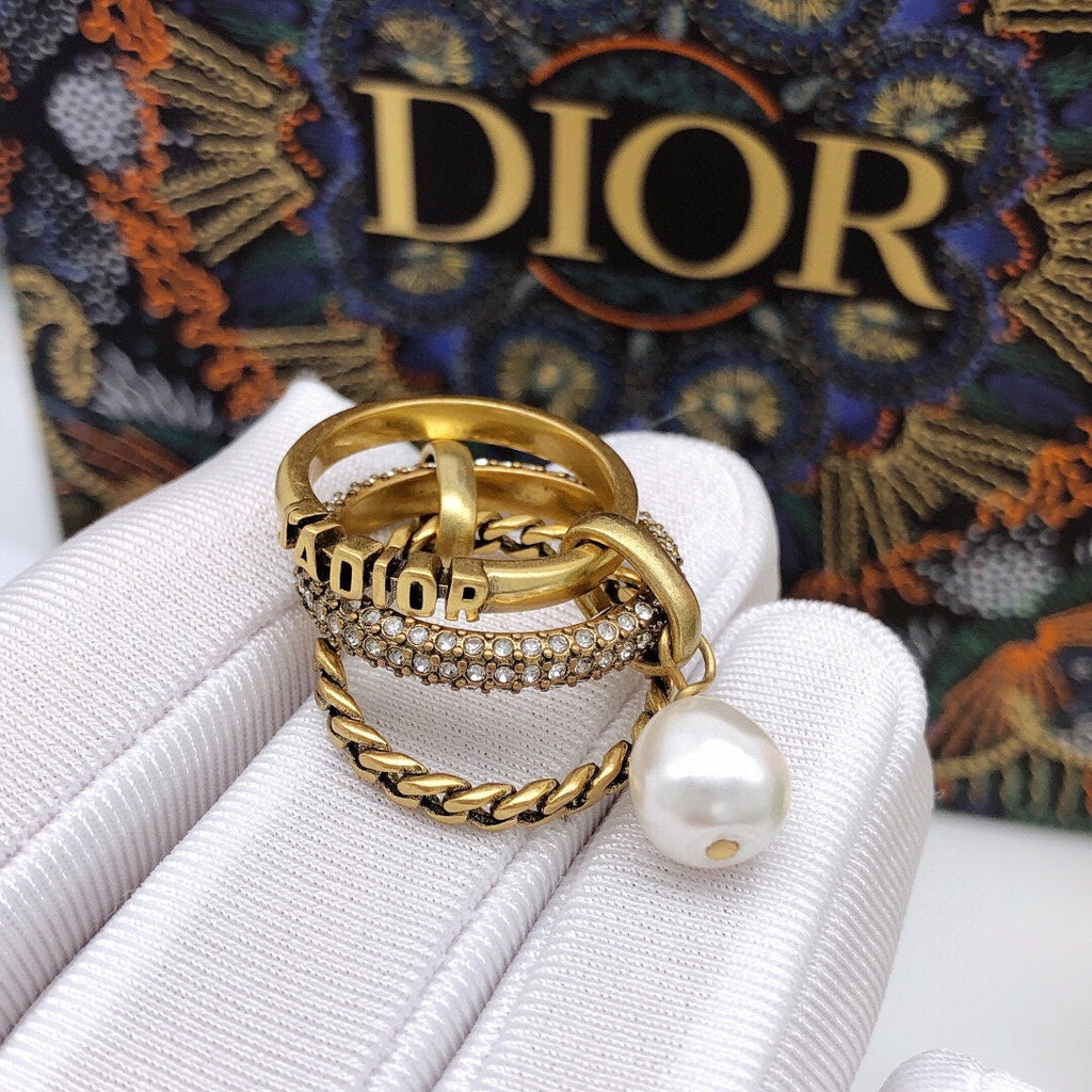 18K Dior Pearl & Crystal J'Adior Rings