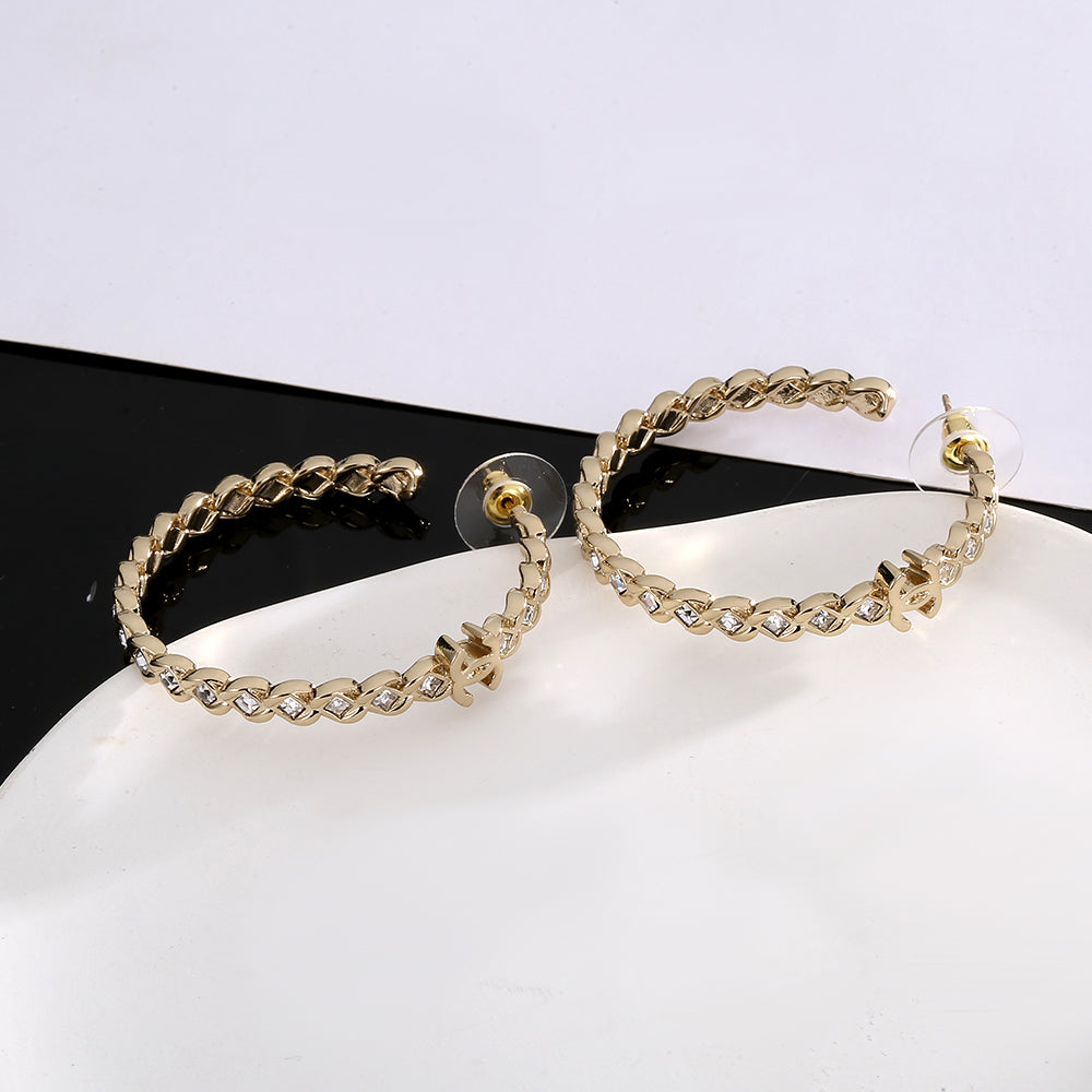 18K  Chanel Crystal Earrings