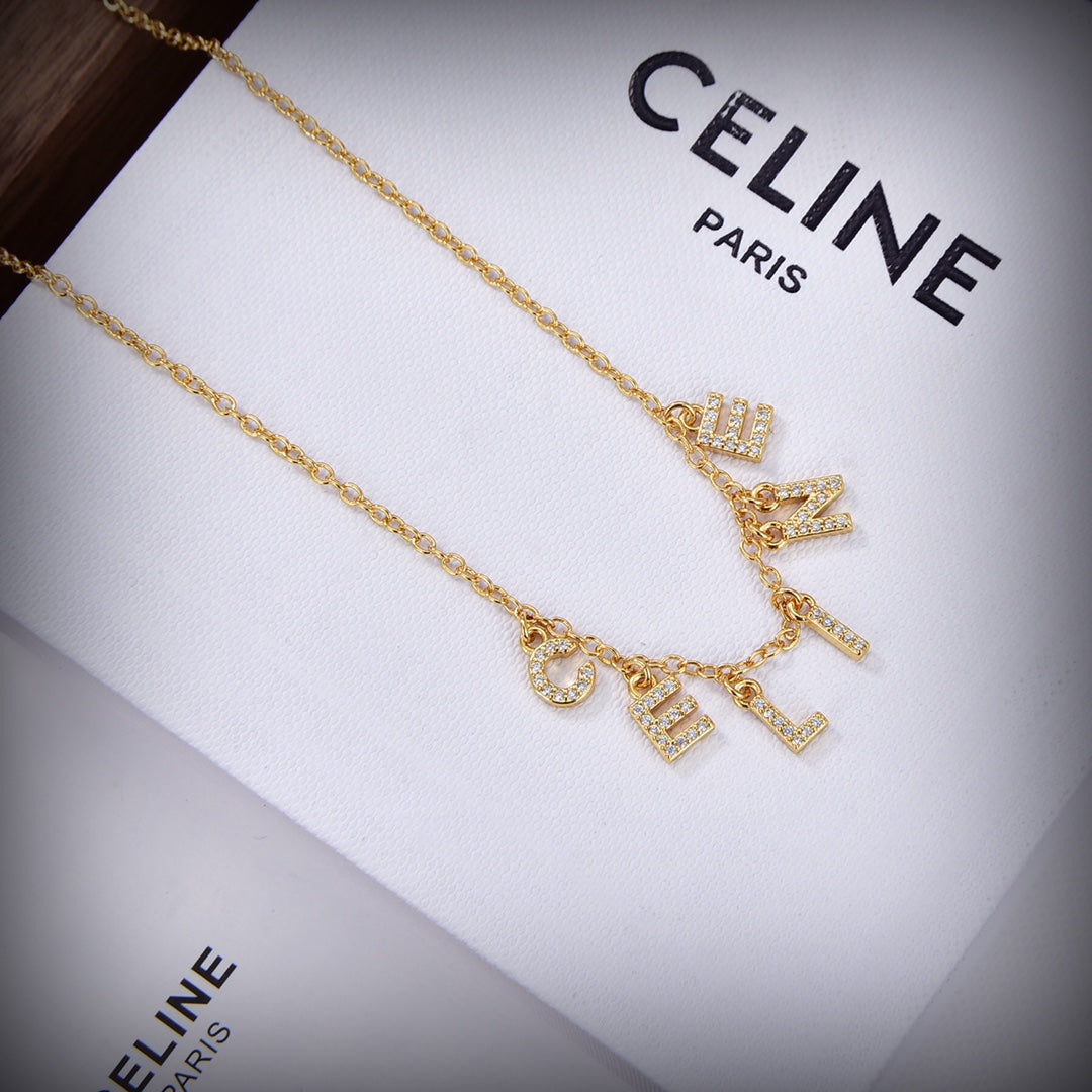 18K Celine Paris Strass Crystals Necklace
